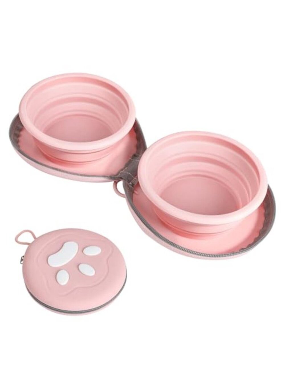 2-in-1 Collapsible Dog Bowls Portable Dog Food and Water Bowl